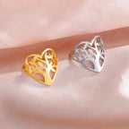 Tree of Life Ring for Women Heart Ring silver gold
