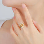 Women's Gold Zircon Tree of Life Ring