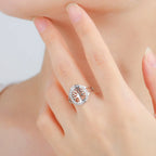 Women's Silver Zircon Tree of Life Ring