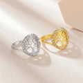 Women's Silver Zircon Tree of Life Ring