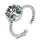 Women's Silver Tree of Life Zircon Ring