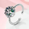 Women's Silver Tree of Life Zircon Ring
