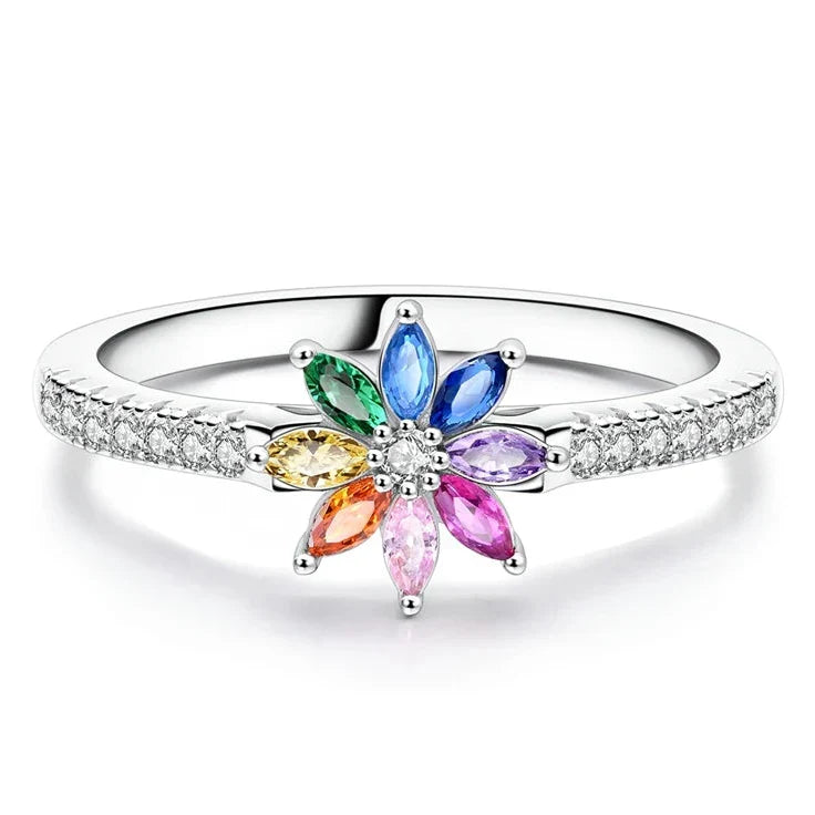 Rainbow Flower Ring