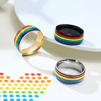 Men’s gold rainbow ring