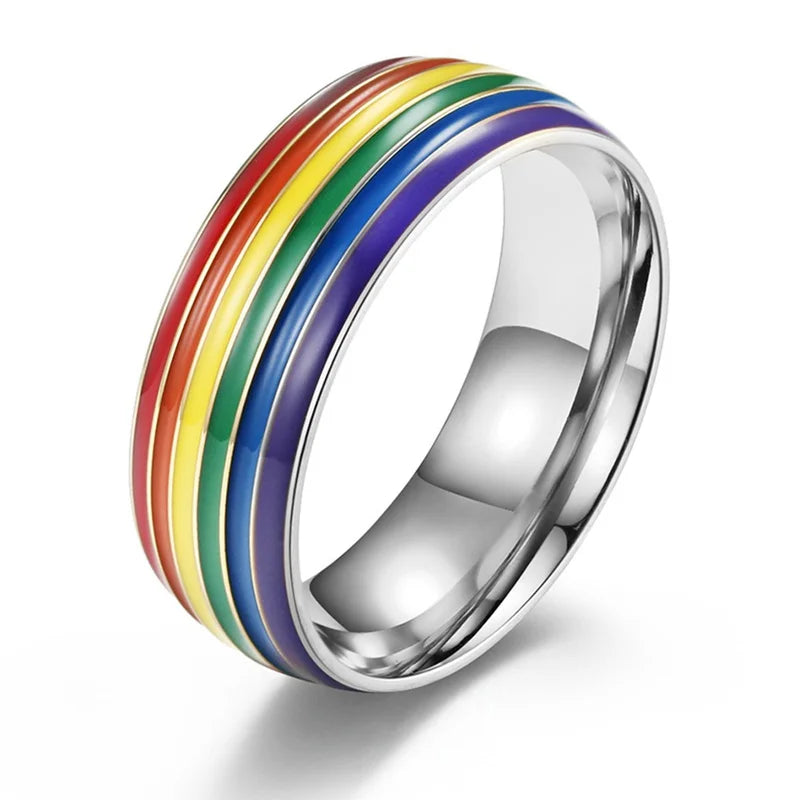Men’s silver rainbow ring