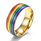 Men’s gold rainbow ring