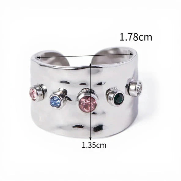 Wide rainbow ring