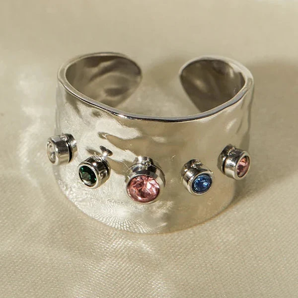 Wide rainbow ring