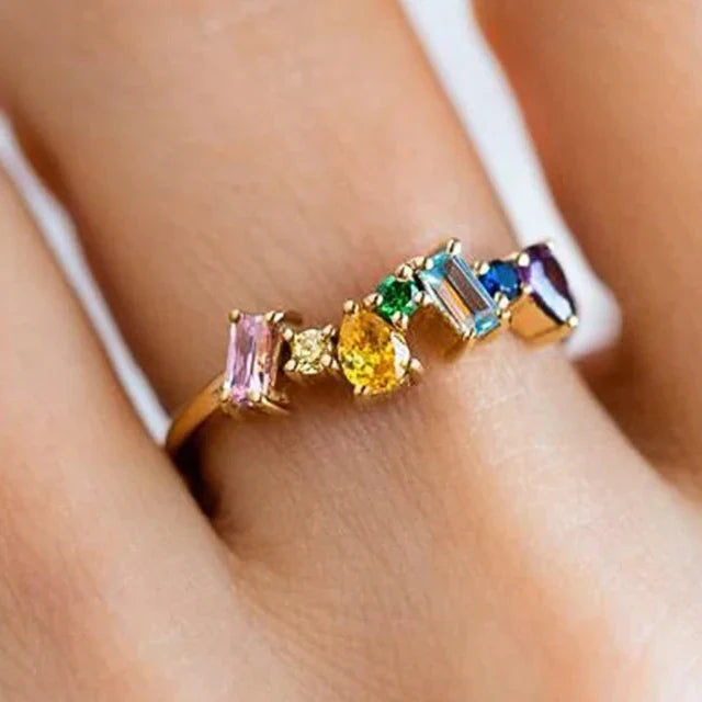 Rainbow ring for women