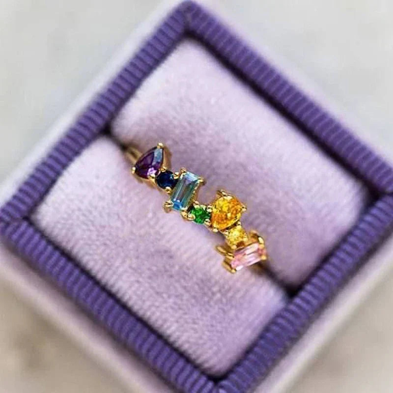 Rainbow ring for women
