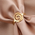 Spiral-design ring for women, round gold