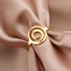 Spiral-design ring for women, round gold