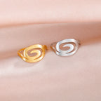 Spiral-design ring for women, gold