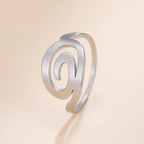 Spiral-design ring for women, silver