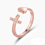 Ring with Cross for Women Gold & Silver Rose Gold