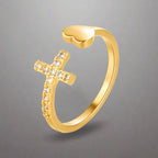 Ring with Cross for Women Gold & Silver Gold
