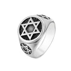 Ring with engraved Star of David symbols, a Jewish motif