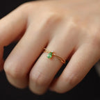 Ring with Water Drop Stone and Zircon