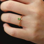Ring with Water Drop Stone and Zircon