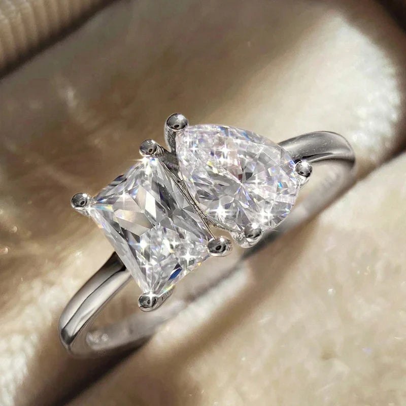 Ring with Silver Zircon Water Drop