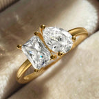 Ring with Gold Zircon Water Drop