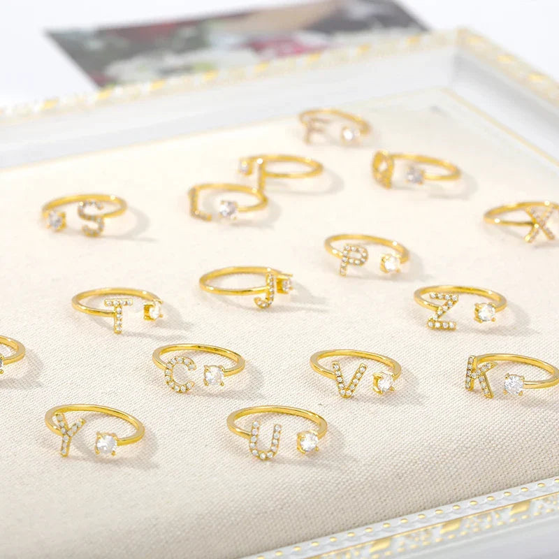 Personalized ring with initial