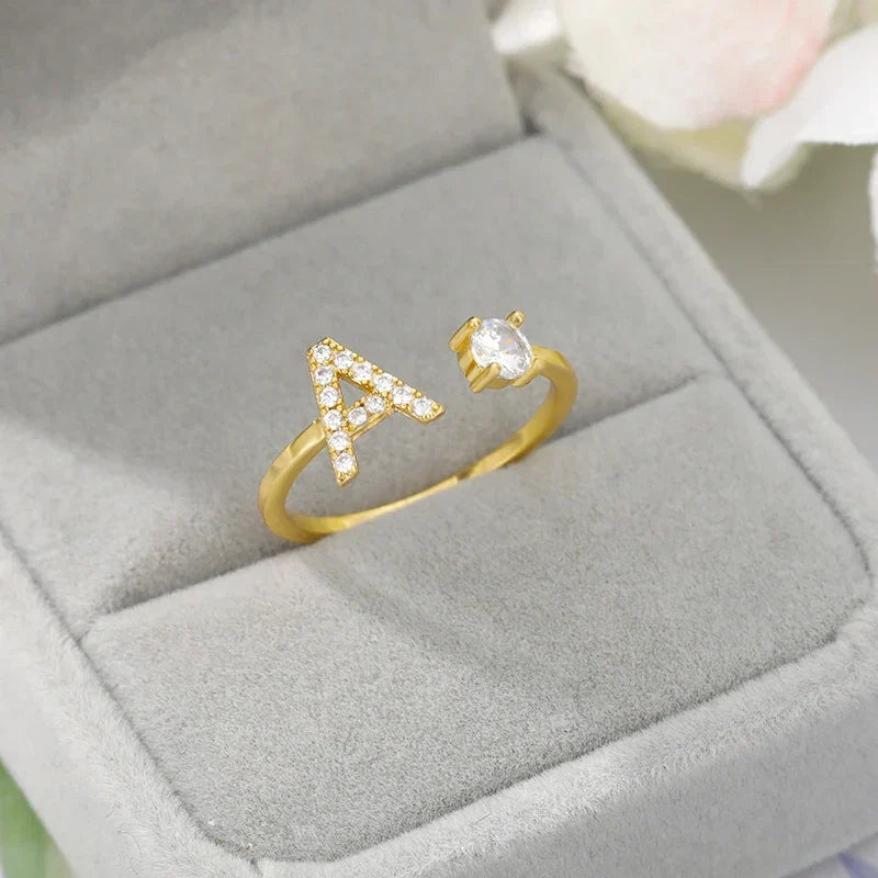 Personalized ring with initial