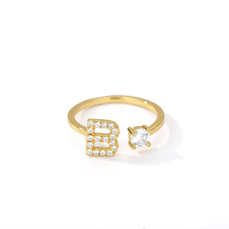Personalized ring with initial b