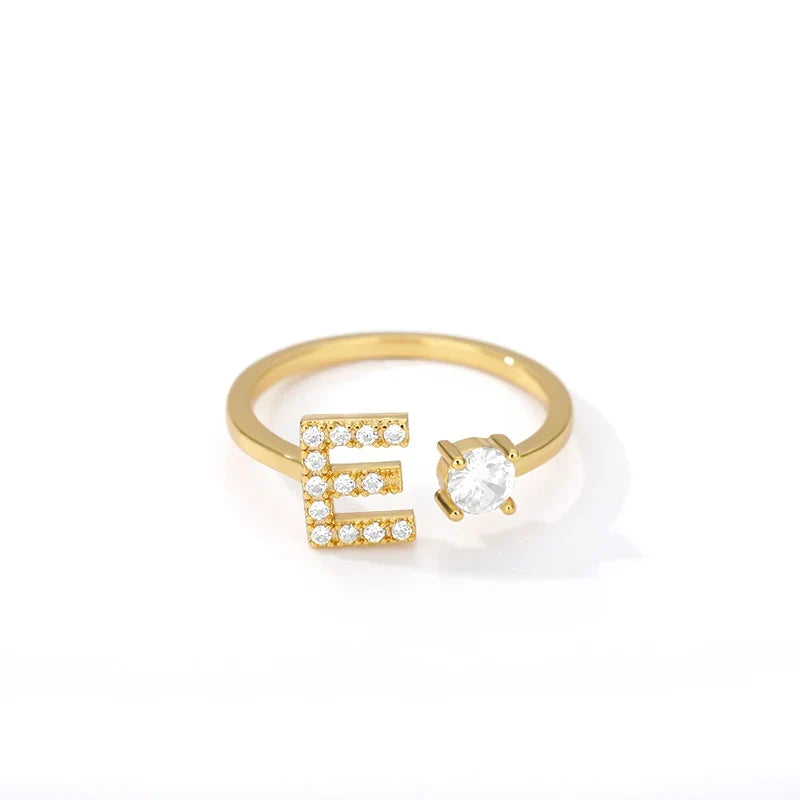 Personalized ring with initial e