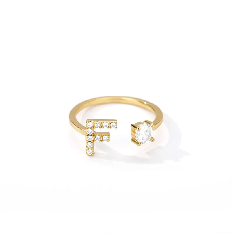 Personalized ring with initial f