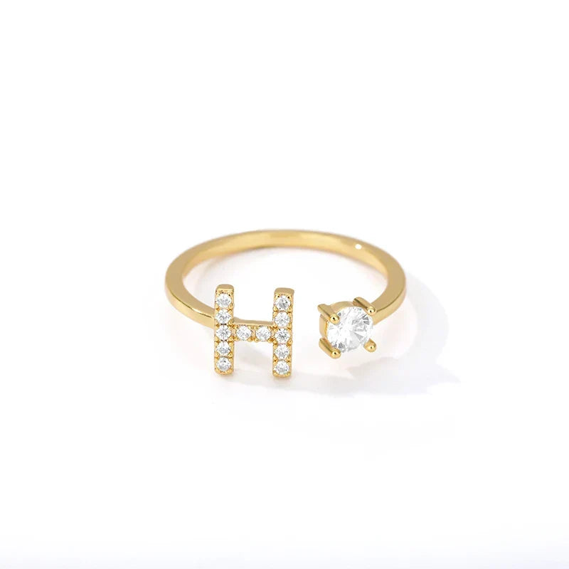 Personalized ring with initial h