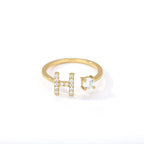 Personalized ring with initial h