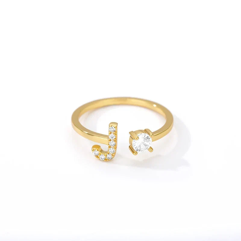 Personalized ring with initial j