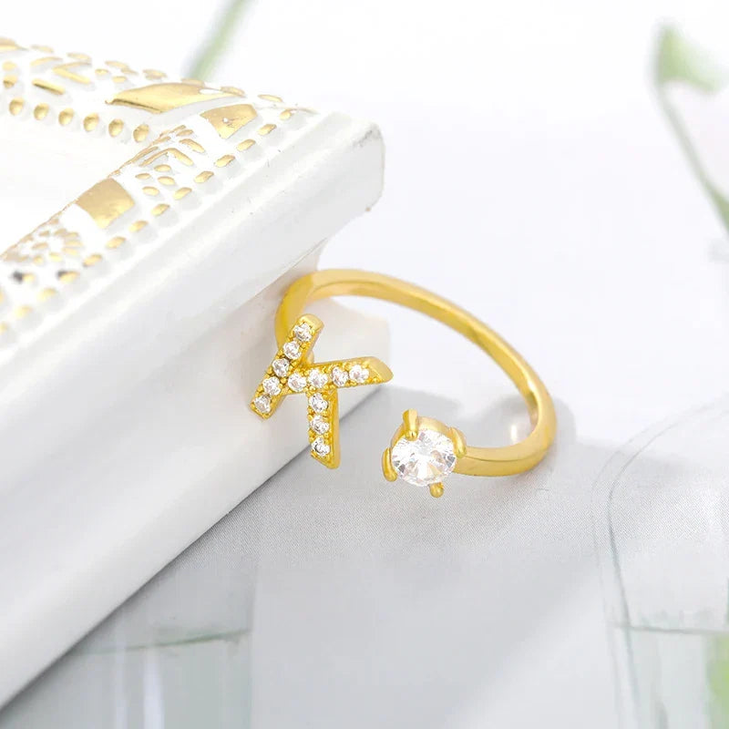 Personalized ring with initial