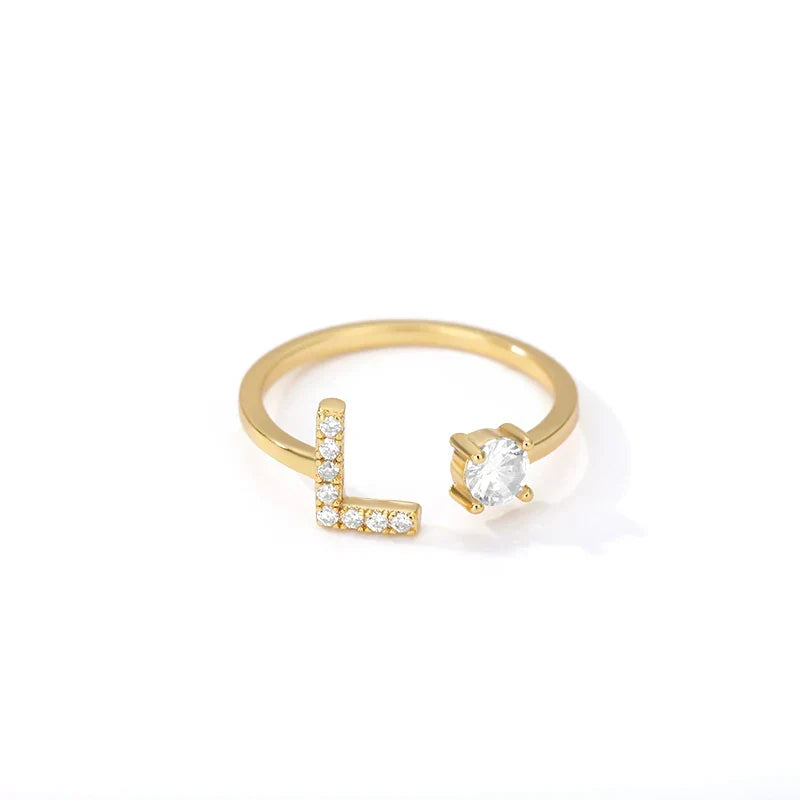 Personalized ring with initial l