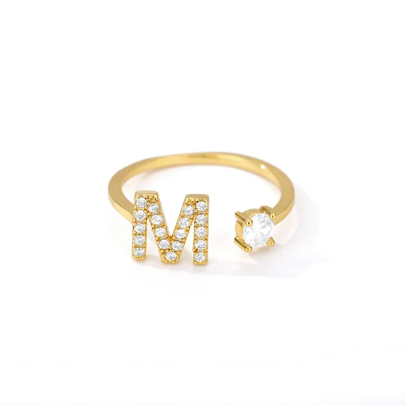 Personalized ring with initial m
