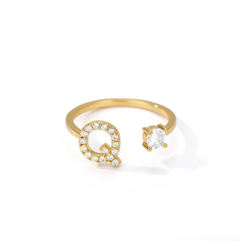 Personalized ring with initial q