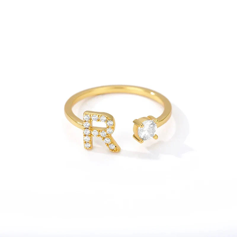 Personalized ring with initial r