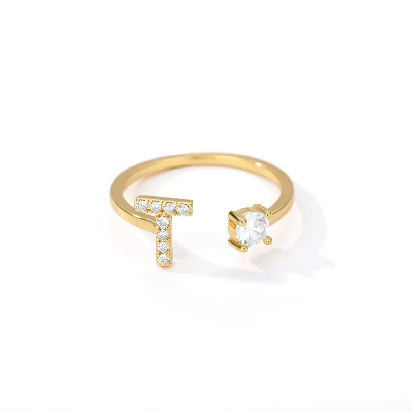 Personalized ring with initial t