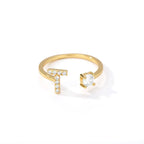 Personalized ring with initial t