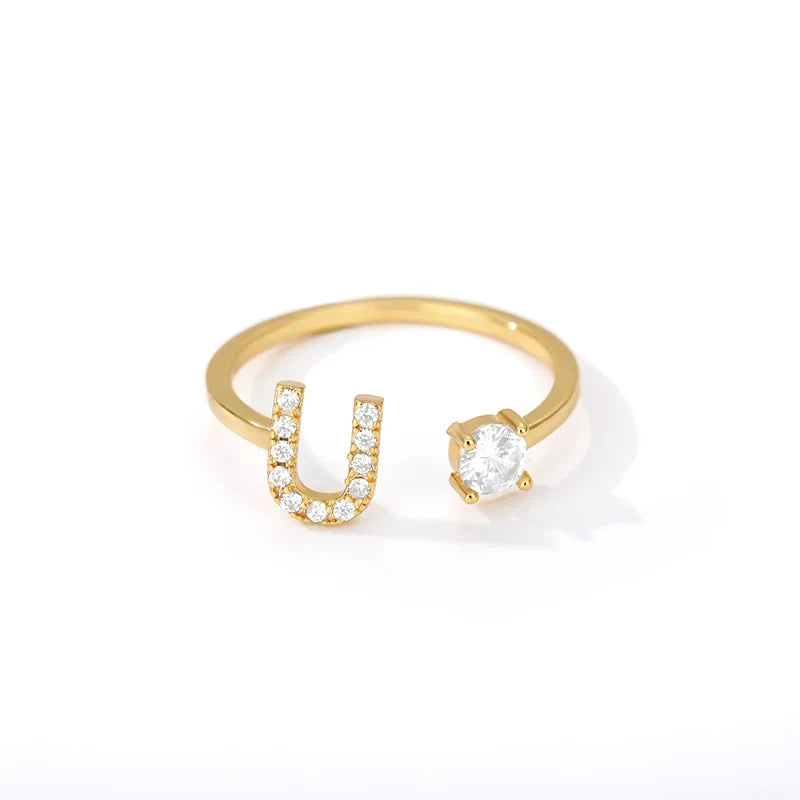 Personalized ring with initial u