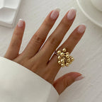 Ring with Silver or Gold Plated Pearls gold