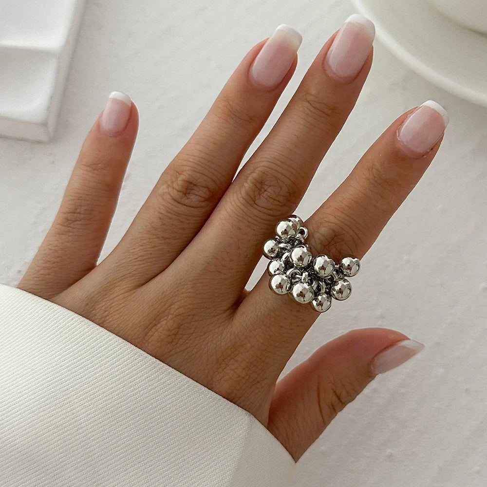 Ring with Silver or Gold Plated Pearls silver