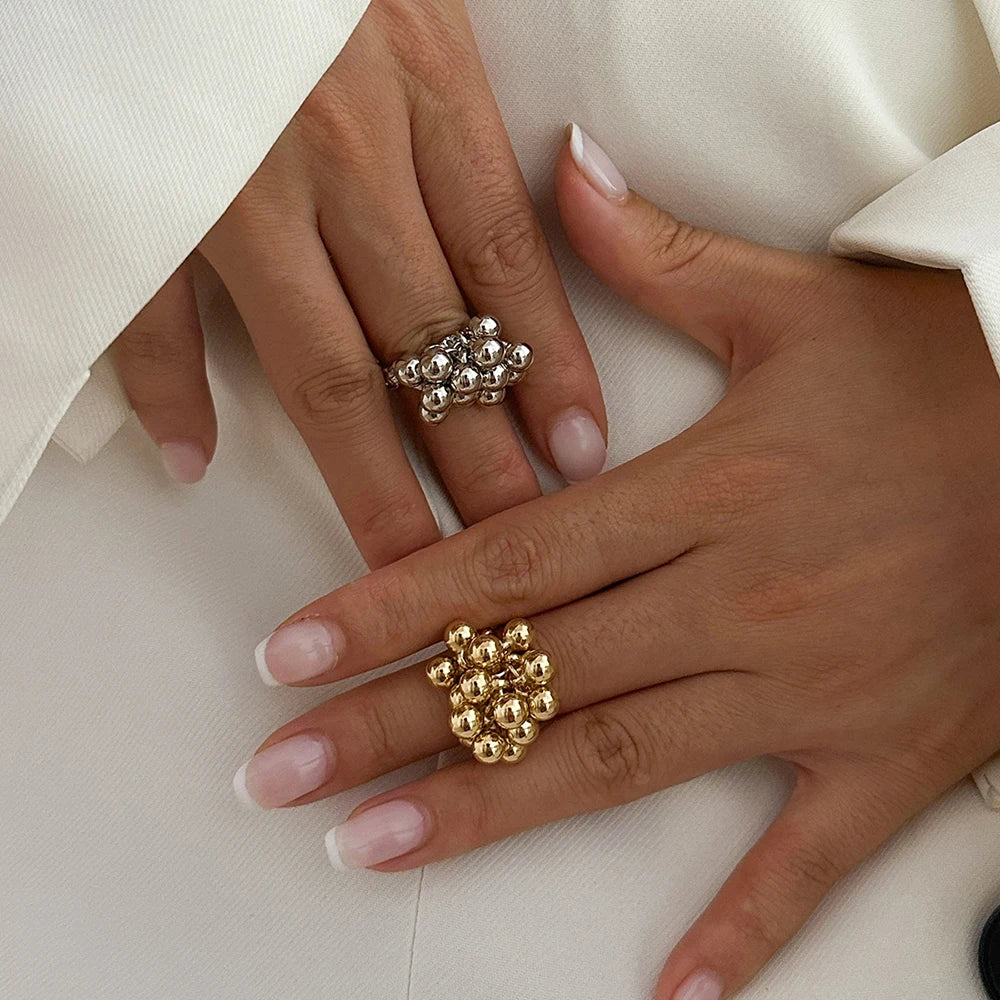 Ring with Silver or Gold Plated Pearls gold