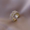 Ring with White Zircon Pearls