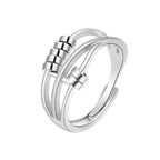 Ring with Rotating Beads against Anxiety for Women silver
