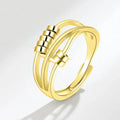 Ring with Rotating Beads against Anxiety for Women gold