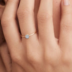Ring with small round birthstones for women