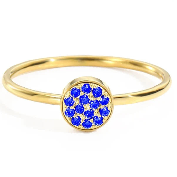 Ring with small round birthstones for women March