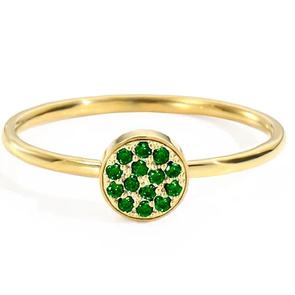 Ring with small round birthstones for women May